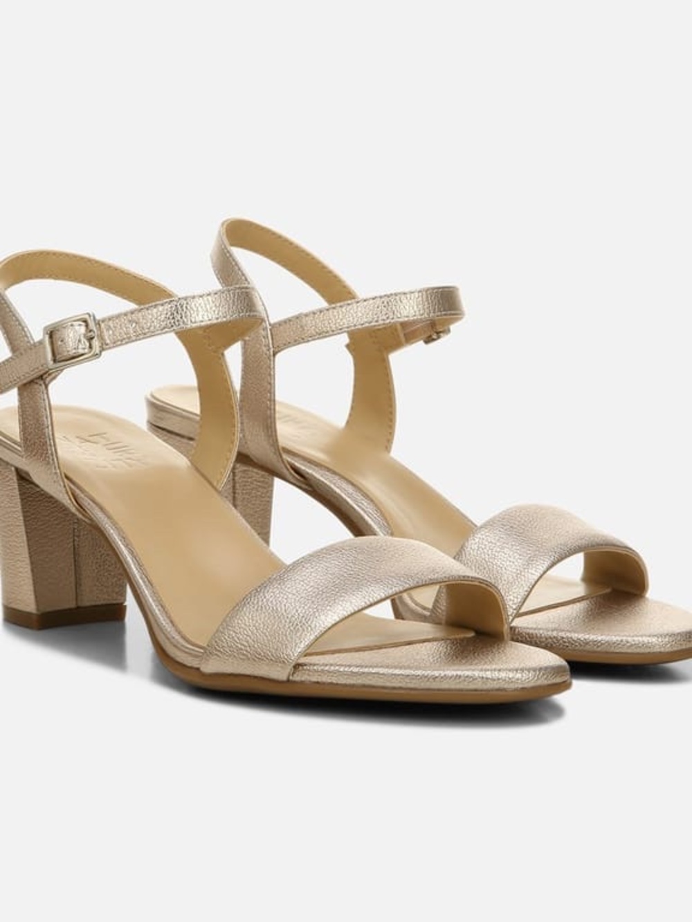✨Naturalizer Warm Silver Metallic Block Heel Sandals✨ - Picture 3 of 5
